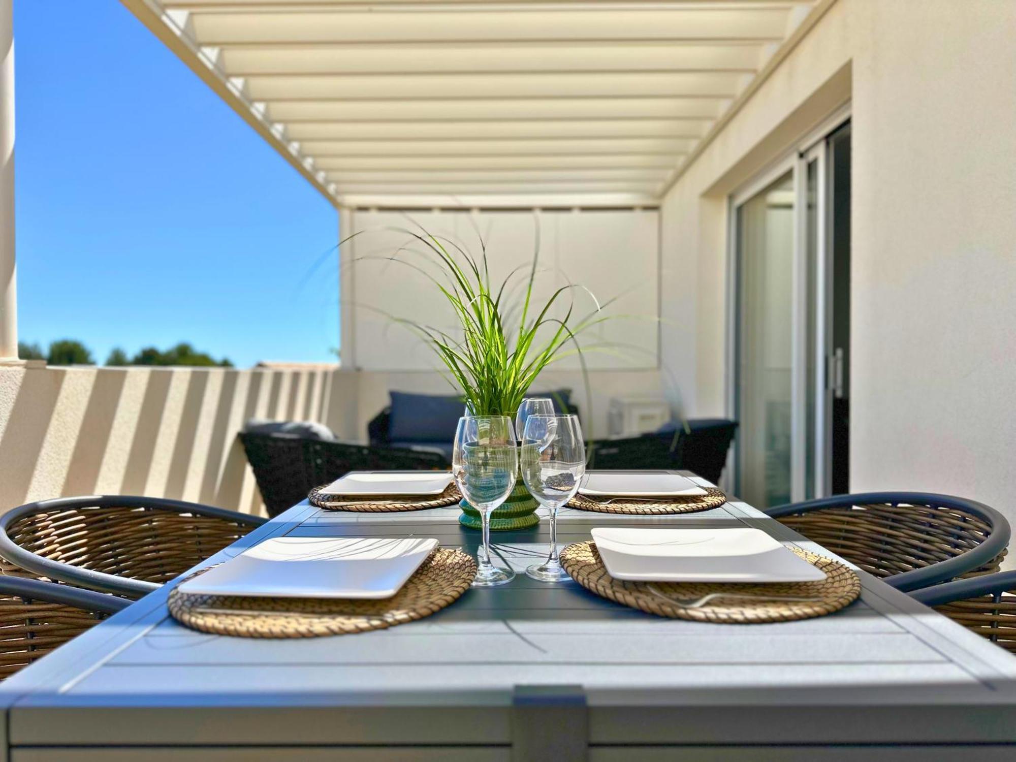 Le Square D'Evan - Appartement De Standing - Grande Terrasse Exterieure - Climatisation Saint-Aunes Exteriör bild