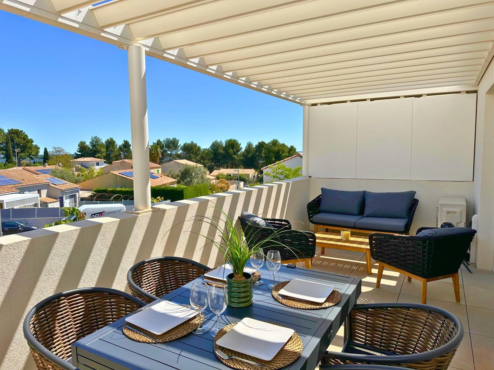 Le Square D'Evan - Appartement De Standing - Grande Terrasse Exterieure - Climatisation Saint-Aunes Exteriör bild
